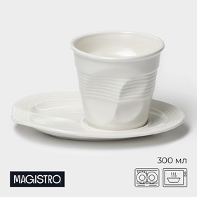 Чайная пара Magistro "Бланш" кружка 300 мл, цвет белый