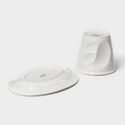 Чайная пара фарфоровая Magistro «Бланш», 2 предмета: чашка 300 мл, блюдце, цвет белый - Фото 6