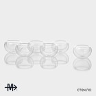 Пиалы с двойными стенками Magistro «Сакура», набор 6 шт.: 50 мл, стекло, прозрачные - Фото 2