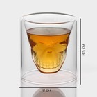 Стопки шоты Magistro «Череп», 150 мл, 8×8.5 см, с двойными стенками, набор 2 шт., стекло, прозрачный - Фото 3