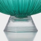 Ваза для фруктов Magistro «Фейерверк», 1.4 л, 25×10 см, стекло, цвет изумрудный - Фото 6