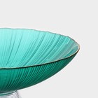 Ваза для фруктов Magistro «Фейерверк», 3.8 л, 33×13.5 см, стекло, цвет изумрудный - Фото 4