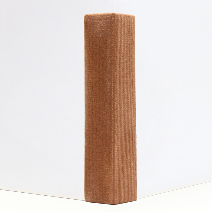 Когтеточка с пропиткой, 55×20 см, угловая, без меха, бежевая - Фото 1