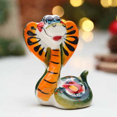 Сувенир символ года "Кобра Маня", гжель, цвет