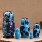 Матрёшка дерево «Ромашка», синяя, 5-кукольная, 19 см - Фото 4