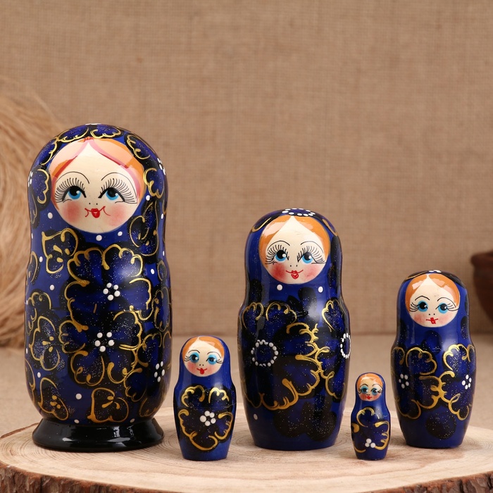 

Матрёшка "Ромашка", фиолетовая, 5-кукольная, 19 см