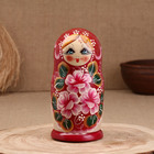 Матрёшка "Ирина", бордовый платок, 5-кукольная, 19 см - фото 4467831