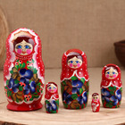 Матрёшка "Анастасия", красное платье, 5-кукольная, 16 см - фото 4467878