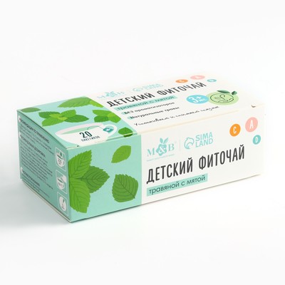 Детский чай M&B, травяной с мятой, от 3 мес., 20 пакетов