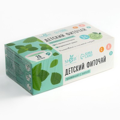 Детский чай M&B, травяной с мятой, от 3 мес., 20 пакетов