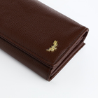 Кошелёк женский на магнитах с фермуаром, цвет коричневый - фото 24601199