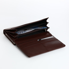 Кошелёк женский на магнитах с фермуаром, цвет коричневый - фото 24601201
