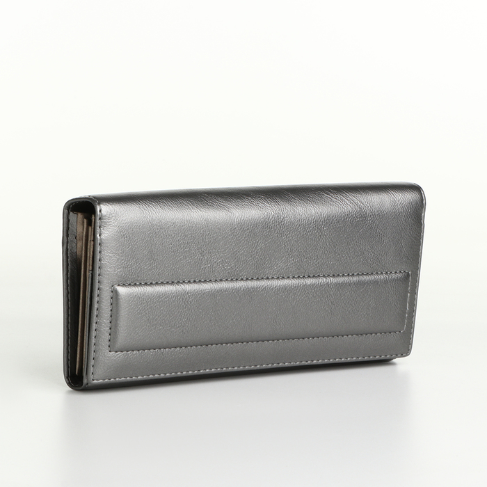 

Кошелёк женский на магнитах с фермуаром, цвет серебряный