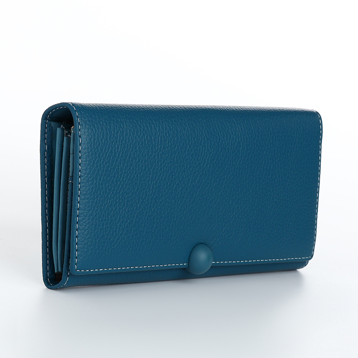 

Кошелёк женский на магнитах с фермуаром, цвет синий