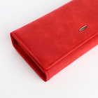 Кошелёк женский на кнопке с фермуаром, цвет красный - фото 24560339