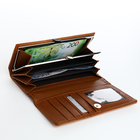 Кошелёк женский на кнопке с фермуаром, цвет коричневый - фото 24560344