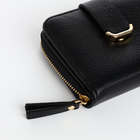 Кошелёк женский на кнопке, цвет чёрный - фото 24601375