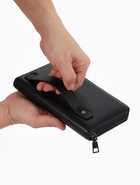 Портмоне-клатч мужской на молнии, отдел для купюр, карт, монет, чёрное - Фото 7