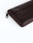 Портмоне-клатч мужской на молнии, отдел для купюр, карт, монет, коричневое - Фото 3