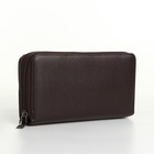 Портмоне-клатч мужской на молнии, коричневое - Фото 5