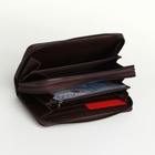 Портмоне-клатч мужской на молнии, коричневое - Фото 2