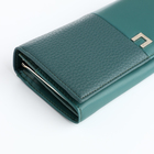 Кошелёк женский на магнитах, цвет зелёный - фото 24601476