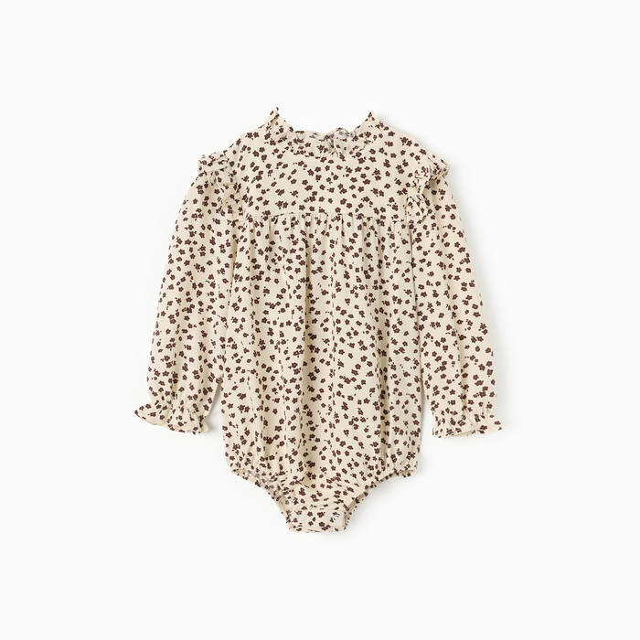 Блузка-боди для девочки MINAKU, рост 80-86 см, бежевая - Фото 1