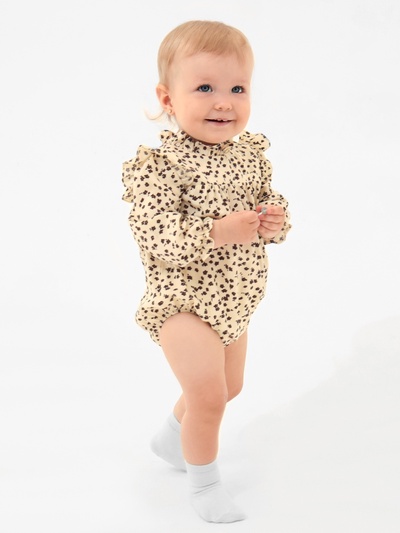 Блузка-боди для девочки MINAKU, рост 86-92 см, бежевая