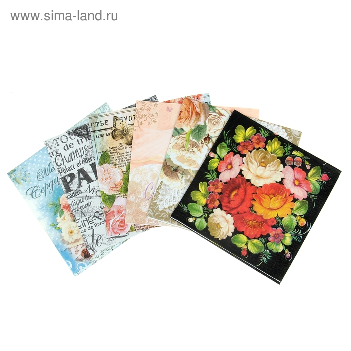 Набор салфеток для декупажа (6 штук) "Бесценные моменты" - Фото 1