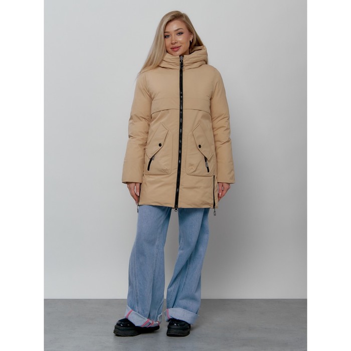 Куртка женская зимняя, размер 46, цвет горчичный - Фото 1