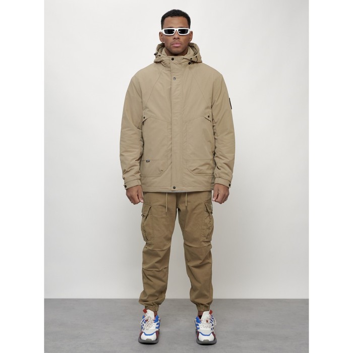 Куртка мужская весенняя, размер 54, цвет бежевый - Фото 1