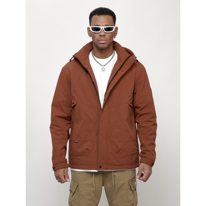 Куртка мужская весенняя, размер 58, цвет коричневый - Фото 1