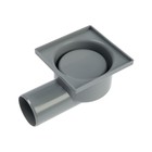 Трап RTP, горизонтальный, 100 х 100 мм, d=50 мм, сухой затвор, решетка пластик, серый - фото 24582780