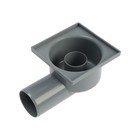 Трап RTP, горизонтальный, 100 х 100 мм, d=50 мм, сухой затвор, решетка пластик, серый - фото 24582781