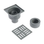 Трап RTP, вертикальный, 100 х 100 мм, d=50 мм, сухой затвор, решетка пластик, серый - фото 24582788