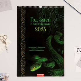 Календарь перекидной на ригеле "Символ года - 2" 2025, с китайскими пословицами А3