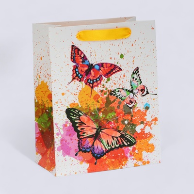 Пакет ламинированный «Бабочки», MS 18 × 23 × 10 см