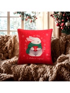 Наволочка декоративная новогодняя «Этель. Зайчик» 40×40 см, велюр - Фото 2