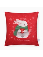 Наволочка декоративная новогодняя «Этель. Зайчик» 40×40 см, велюр - Фото 3
