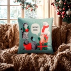 Новый год. Чехол на подушку Этель "Meow X-mas" 40*40 см, 100 п/э, велюр - фото 112895937