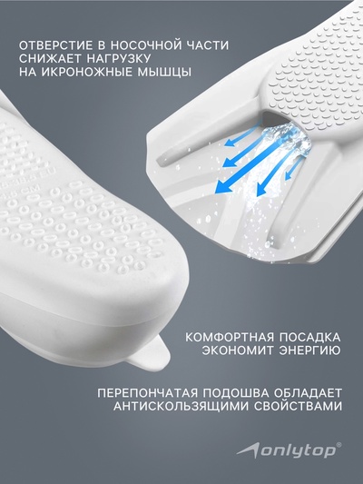 Ласты для плавания ONLYTOP, р. 32-33, белые