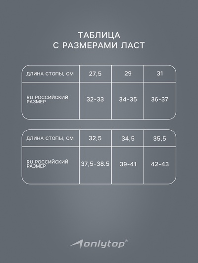 Ласты для плавания ONLYTOP, р. 32-33, белые