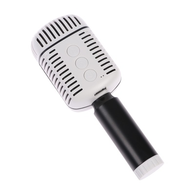 Портативный караоке микрофон, 5 Вт, 1200 мАч, бело-черный
