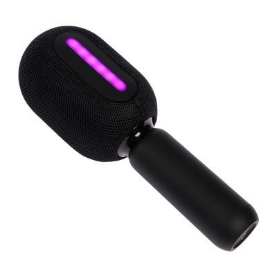 Портативный караоке микрофон, 5 Вт, 1200 мАч, LED, черный