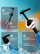 Помпа - дозатор для сиропа, черная, универсальная, (31-32 мм) 5 мл - Фото 2