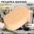 Мочалка банная 15х9 см бежевая "Добропаровъ" на подвесе 10539772 - фото 313094651