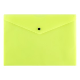 Папка-конверт на кнопке Calligrata, А4, 180мкм, неон желтый