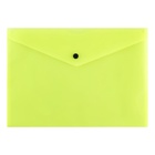 Папка-конверт на кнопке А4, 180 мкм, Calligrata Neon, полупрозрачная, неон желтый - Фото 2
