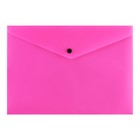 Папка-конверт на кнопке Calligrata, А4, 180мкм, неон розовый - фото 9595887