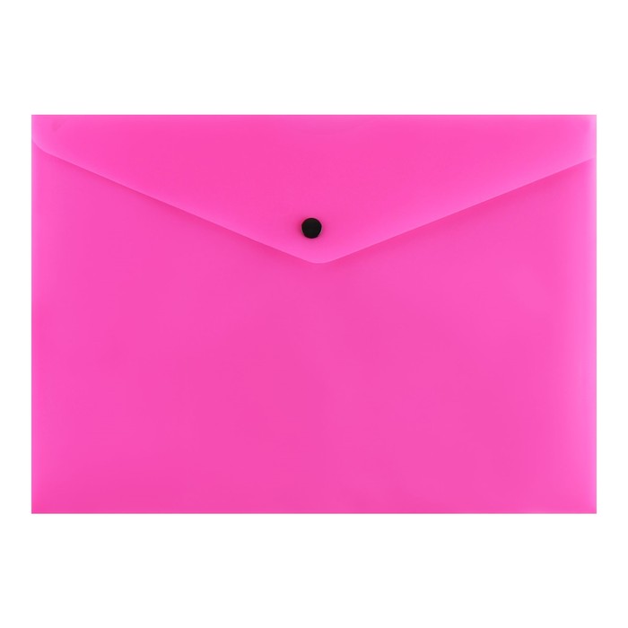 Папка-конверт на кнопке Calligrata, А4, 180мкм, неон розовый